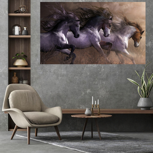 Cheval peinture à l'huile imprimer trois chevaux photo pour salon mur <span class=keywords><strong>affiche</strong></span> décor - Product Image 1