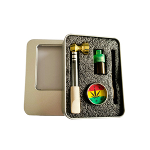 Hot Selling Tobacco Smoking Accessories Wholesale Wood Tips Pipe And Grinder Smoking Pipe Set Box