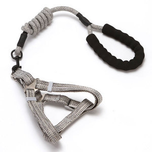 Nouveau design simple réfléchissant réglable poignée en mousse pour animaux de compagnie laisse chien sangle de poitrine ensemble harnais Z0111-1 - Product Image 2