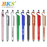 Stylo gel en plastique de couleurs assorties promotionnelles avec logo personnalisé Stylo à chevalet stylet de 0.5mm avec qualité d'impression durable