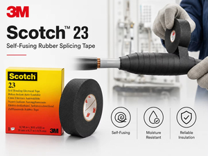 เทปยางไฟฟ้า 3M 23 แบบไม่มีกาว เทปกาวโพลีเอสเตอร์กันน้ำ สำหรับปิดกล่องกระดาษ ปิดบัง ไม่มีลายพิมพ์ หนา 0.762 มม. - Product Image 3