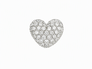 Colgante de corazón de diamante natural en oro de 18 quilates con pavé completo, collar con dije de corazón de amor para mujer, joyería fina, colgante con motivo personalizado. - Product Image 1