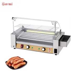 Trending Electric Hot Dog 5Roller Stainless Steel Commercial Sausage Roller BBQ Camping Cooking Meat Hot Dog Grill Machine