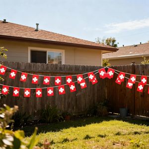 Bandera de Poliéster Duradera de Color Brillante con la Bandera de Suiza para la Escuela, Jardín, Festivales, Decoraciones para Fiestas en Interiores y Exteriores de Suiza - Product Image 3