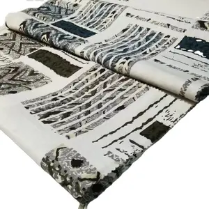 Cetakan Digital kain cetak desain kustom kain katun poliester untuk gaun