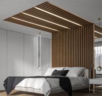 Panneaux de Revêtement Mural Intérieur en Bois 3D et Placage PVC MDF, Vente en Gros Chine, Lumières LED pour Tuyaux PVC, Panneau Mural PVC Or