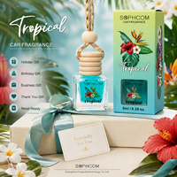Bouteille en verre de 8 ml pour huile parfumée de voiture, diffuseur d'air suspendu avec bouchon en bois pour la décoration intérieure du véhicule, vente en gros pour les acheteurs