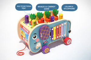 Coffre-fort en bois multifonctionnel en forme d'éléphant, amusant et engageant, idéal pour les jeux de tirage/<span class=keywords><strong>xylophone</strong></span> des enfants, jeux familiaux et préscolaires - Product Image 3