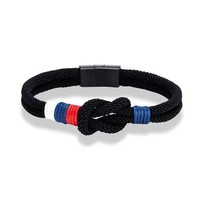 Dernier populaire fait à la main décontracté concentrique noeud tressé Milan corde cordon chaîne fermoir drapeau Bracelet cadeau amitié Couple bijoux