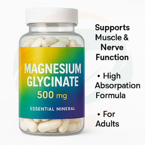 Private Label OEM/ODM Magnesium Glycinaat Capsules 60 Capsules Per Fles Gemakkelijke Opname Rustgevende Ondersteuning Zenuw Spier Bot Volwassene - Product Image 3