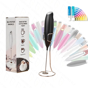 25 Foamer cầm tay tùy chỉnh Pin thép không gỉ Whisk sữ<span class=keywords><strong>a</strong></span> Frother nhự<span class=keywords><strong>a</strong></span> cà phê & Trà Công cụ uống Máy xay sinh tố cà phê Mixer - Product Image 1