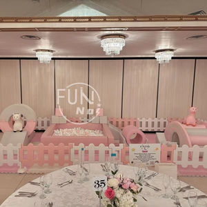 Ensemble de jeux rose pour location événementielle, équipement de parc d'attractions, jeux souples d'extérieur pour enfants, ensemble de jeux souples d'intérieur pour tout-petits avec piscine à balles - Product Image 4
