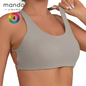 Vendita all'ingrosso con Logo personalizzato da donna con collo a U incrociato dietro reggiseno da Yoga ad asciugatura rapida per palestra da corsa per Fitness Top - Product Image 4