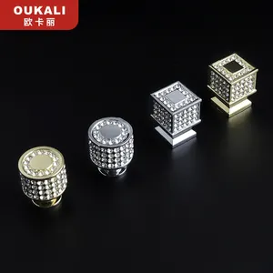 American Diamond Crystal Small Handle Nordic Drawer Cabinet Cabinet Wardrobe Door Handle Knob Silver Handle