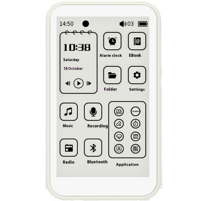 Hot Sales Ink Screen E-book Reader 3.7" Touch Screen Portable Pocket Mp3 DSP Music Player Walkman Plays External Novel for