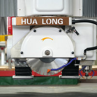 Scie à pont CNC 5 axes Hualong avec moteur PLC pour la découpe de pierre, idéale pour les conceptions de cuisines sur mesure, découpe automatique d'évier et coupe à onglet