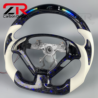 Accessoires de voiture en fibre de carbone forgée, cuir perforé personnalisé, volant LED amélioré avec indicateur de régime pour Infiniti G37 G25 G35 GT350