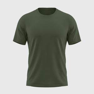Men's <b>Olive</b> <b>Green</b> Short Sleeve Cotton Crew Neck <b>T</b> <b>Shirt</b> Custom Print Short Sleeve Tee - Product Image 3