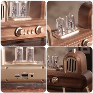 Vofull Altavoz Retro de 10W Altavoz BT Luz de tubo ambiental Estéreo Portátil USB Multimedia Altavoz Bluetooth de escritorio - Product Image 3