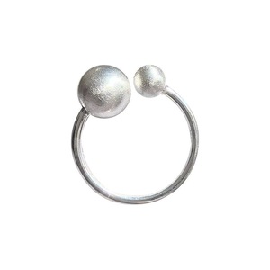 S925 Sterling Silver Ball <b>Open</b> <b>Ring</b> Simple Geometric Design Women's Everyday Wear Jewelry - Product Image 4