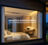 Gîte mobile extensible en acier, design personnalisé, respirant et moderne, pour zone touristique, garantie 1 an