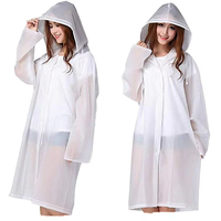 Poncho de pluie imperméable réutilisable pour adultes avec poignets élastiques et cordon de chapeau épaissi et résistant au vent adapté à la randonnée