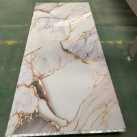 Panneau mural en PVC effet marbre, imperméable, haute brillance, pour la décoration intérieure, salon, salle de bain, hôtel, revêtement mural et douche