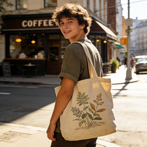 プリントロゴ入り昇華転写トートバッグ 無地カスタマイズ可能サイズ 無地キャンバストートバッグ コットン無地ショルダーバッグ - Product Image 1