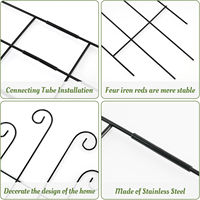 Treillis de jardin en métal pour plantes grimpantes, support décoratif à motif festonné pour roses, clématites, vignes et fleurs, antirouille, pour plantes en pot