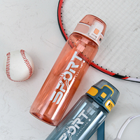 Bouteille d'eau de sport et de fitness personnalisée de 800 ml en Tritan transparent, écologique, sans fuite, pour boire directement
