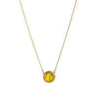 Collier tendance personnalisé en laiton plaqué or avec pendentif basketball/baseball, perles et imitation perle pour femme – Idéal comme cadeau