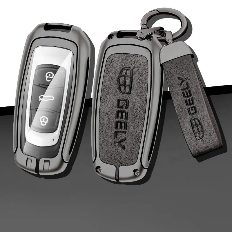 Best Selling Remote Zinc Alloy Leather Interior Accessories Car Key Case Car Accessories For Geely Atlas Boyue Nl3 Ex7 Suv Gt