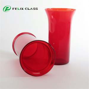 Pantalla de Lámpara Cilíndrica de Vidrio Rojo de Diseño Moderno y Tamaño Personalizado para Lámpara Colgante - Product Image 2