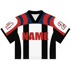 <span class=keywords><strong>Camiseta</strong></span> Deportiva Personalizada Estilo Streetwear para Hombre de Corte Ancho Tipo Jersey de Fútbol <span class=keywords><strong>Americano</strong></span> con Bordado y Sublimación en Poliéster - Product Image 2