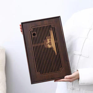 Plateaux à thé pour deux personnes en gros, à partir d'une seule pièce, petites tables à thé pour usage domestique, plateaux de rangement d'eau de style chinois - Product Image 1