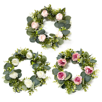 Guirlande florale artificielle pour porte d'entrée, 14 pouces, printemps, été, fête, décoration de la maison, cuisine, accents muraux