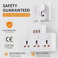 Multiprise murale universelle 3 voies EU Schuko avec interrupteurs individuels, 3 ports USB à charge rapide, ignifuge, certifiée CE, personnalisable avec logo, vente en gros