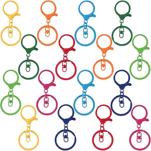 Anneau de porte-clés plat fendu de qualité supérieure, en acier inoxydable plaqué, avec fermoir mousqueton en métal, pour la fabrication de bijoux DIY - Product Image 1