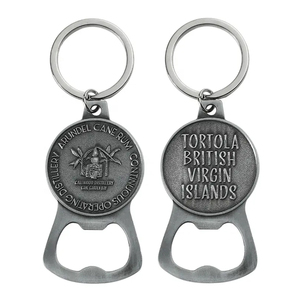 Tùy chỉnh chải bạc kim loại 3D logo dập nổi Keychain bia mở chai cá nhân - Product Image 1