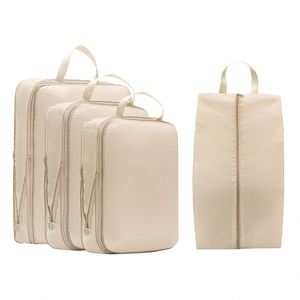 Compression Travel Organizer Bag Set Travel Luggage Organizer Bags 4Pcs Packing <b>Cubes</b> Storage Bags - Product Image 1