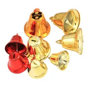Mini cloches, en métal, or et argent, pendentif pour animaux de compagnie, décoration pour mariage et noël, accessoires artisanaux, 1 pièce