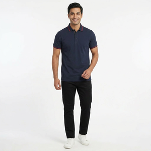 Camisa de Golf de Verano para Hombre, Camiseta Informal para Vacaciones, Manga Corta, Estampado, Bolsillo de Parche, Corte Regular, Talla Grande, Antiarrugas, 100% - Product Image 1
