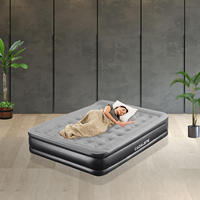 Lit d'air gonflable en PVC anti-fuite, design surélevé, pompe intégrée, pliable, portable, matelas pneumatique pour la maison
