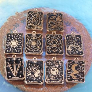 Ciondoli in lega di smalto tarocchi Charm rettangolo alla rinfusa per la creazione di gioielli - Product Image 4