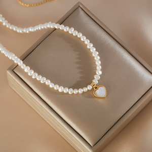 Collar de Perlas Naturales Originales 1482 con Forma de Corazón de Durazno, Regalo para el Día de San Valentín - Product Image 3