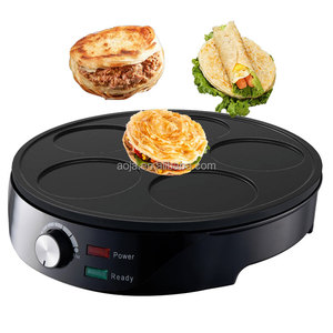 AOJA 5-tranche crêpe <span class=keywords><strong>makler</strong></span> gril électrique barbecue intérieur filet antiadhésif support noir détachable bac d'égouttement en acier inoxydable pour la maison - Product Image 1