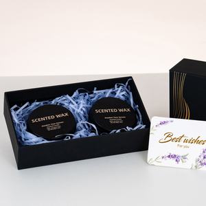 OEM Luxury Scented Long Lasting Natural Soy Wax Candles Set for Birthday with Greeting Card <b>Black</b> <b>Gift</b> <b>Box</b> Lavender Aromatherapy - Product Image 2