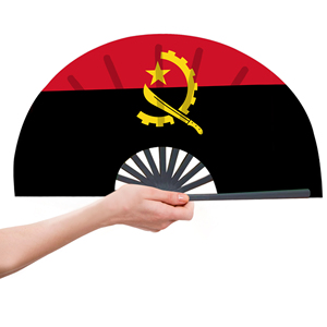 Abanicos Plegables de Bambú con la Bandera de Angola al por Mayor, Abanico de Mano para Carnaval, Boda, Festival, Fiesta, Agencia de Viajes - Product Image 4