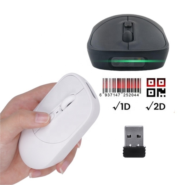 Portable Cordless Multi-Function 1D 2D QR Code Reader Wireless USB Office Warehouse Scanner Pocket Mouse Bi-directional Stock