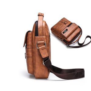 LOGO personnalisé étanche hommes sacs messager épaule bandoulière bureau petites mallettes en cuir PU sac de messager pour les entreprises - Product Image 3